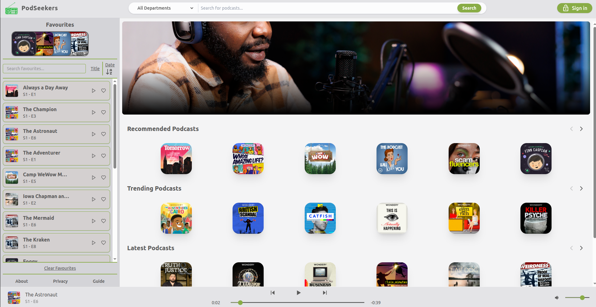 Podcast Application Preview